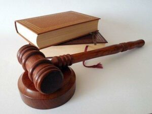 Legal books and a judge’s gavel
